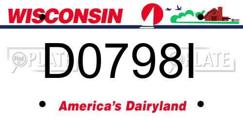 D0798I Wisconsin License Plate