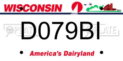 D079BI Wisconsin License Plate