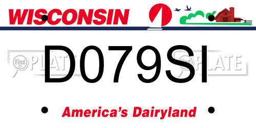 D079SI Wisconsin License Plate