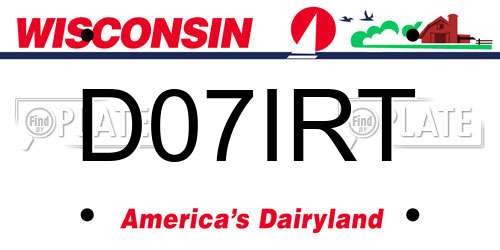 D07IRT Wisconsin License Plate