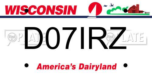 D07IRZ Wisconsin License Plate