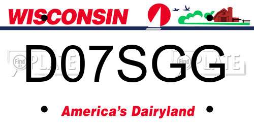 D07SGG Wisconsin License Plate