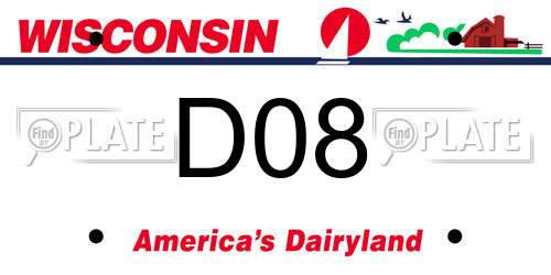 D08 Wisconsin License Plate