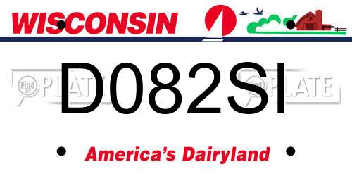 D082SI Wisconsin License Plate