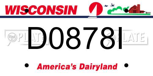 D0878I Wisconsin License Plate