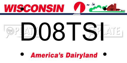 D08TSI Wisconsin License Plate