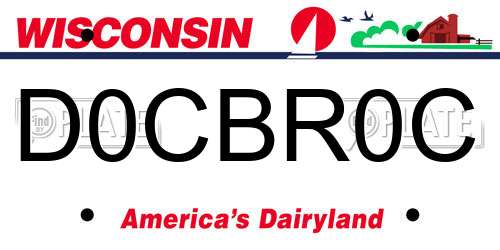 D0CBR0C Wisconsin License Plate
