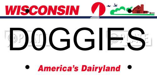 D0GGIES Wisconsin License Plate