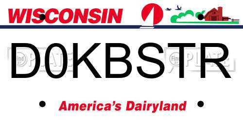D0KBSTR Wisconsin License Plate