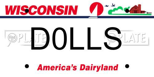 D0LLS Wisconsin License Plate