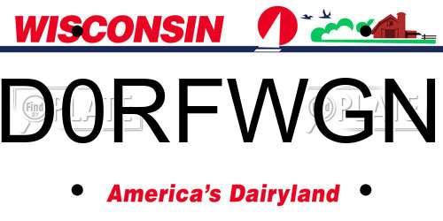 D0RFWGN Wisconsin License Plate