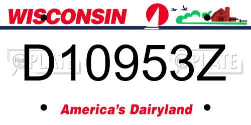 D10953Z Wisconsin License Plate