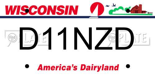 D11NZD Wisconsin License Plate