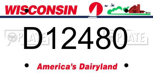 D12480 Wisconsin License Plate