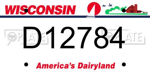 D12784 Wisconsin License Plate