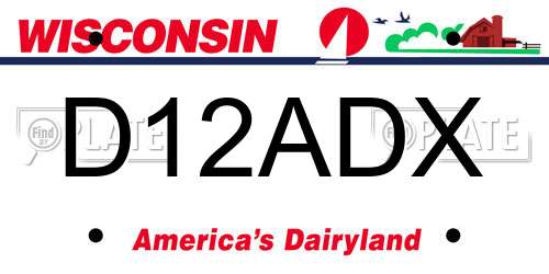 D12ADX Wisconsin License Plate