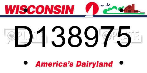 D138975 Wisconsin License Plate