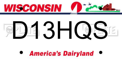 D13HQS Wisconsin License Plate