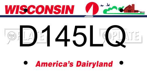D145LQ Wisconsin License Plate