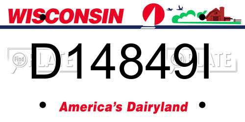D14849I Wisconsin License Plate