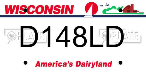 D148LD Wisconsin License Plate