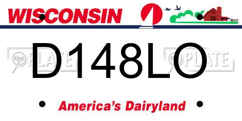 D148LO Wisconsin License Plate