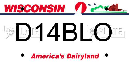 D14BLO Wisconsin License Plate