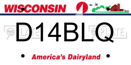 D14BLQ Wisconsin License Plate