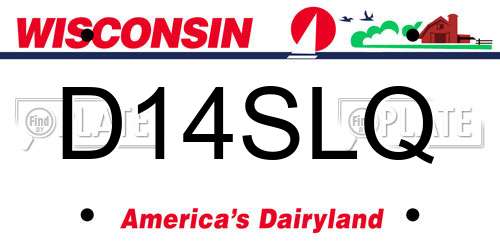 D14SLQ Wisconsin License Plate