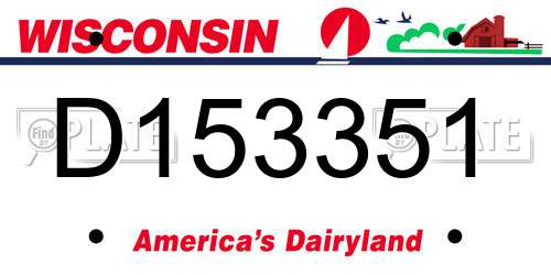 D153351 Wisconsin License Plate