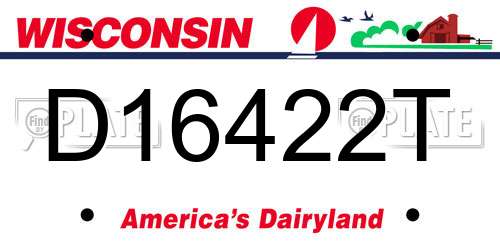 D16422T Wisconsin License Plate