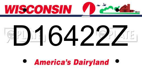 D16422Z Wisconsin License Plate