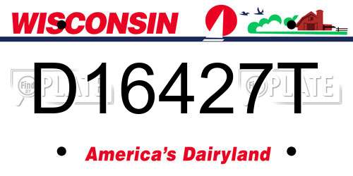 D16427T Wisconsin License Plate