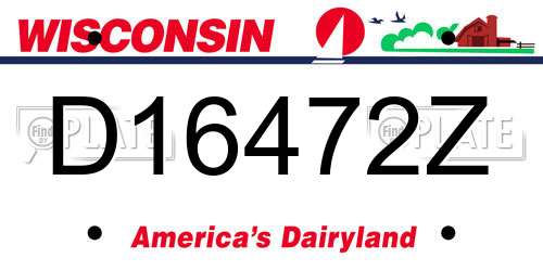 D16472Z Wisconsin License Plate