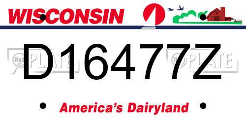 D16477Z Wisconsin License Plate