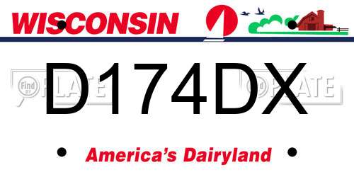 D174DX Wisconsin License Plate
