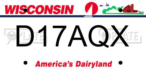 D17AQX Wisconsin License Plate