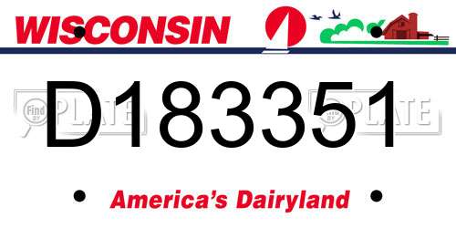 D183351 Wisconsin License Plate