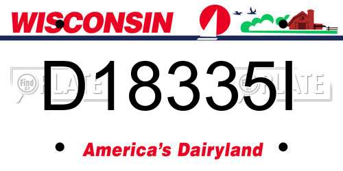 D18335I Wisconsin License Plate