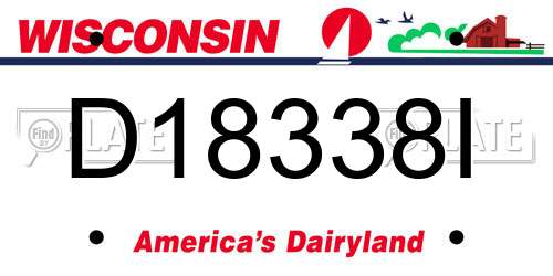 D18338I Wisconsin License Plate