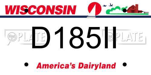 D185II Wisconsin License Plate