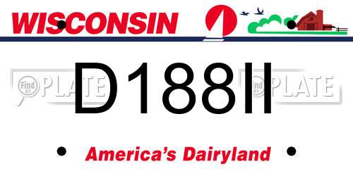 D188II Wisconsin License Plate