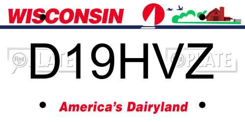 D19HVZ Wisconsin License Plate