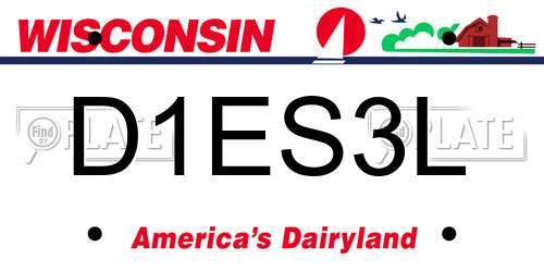 D1ES3L Wisconsin License Plate