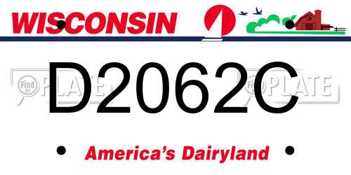 D2062C Wisconsin License Plate