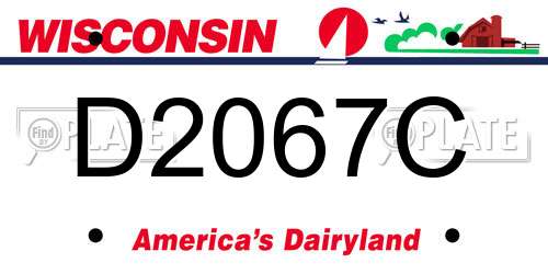 D2067C Wisconsin License Plate