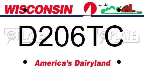 D206TC Wisconsin License Plate