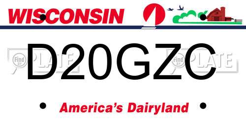 D20GZC Wisconsin License Plate