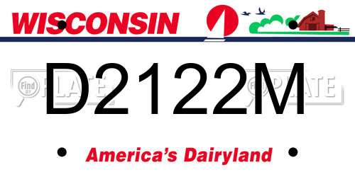 D2122M Wisconsin License Plate