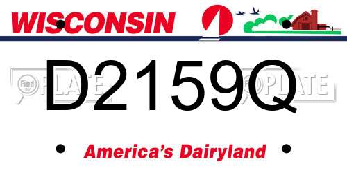 D2159Q Wisconsin License Plate